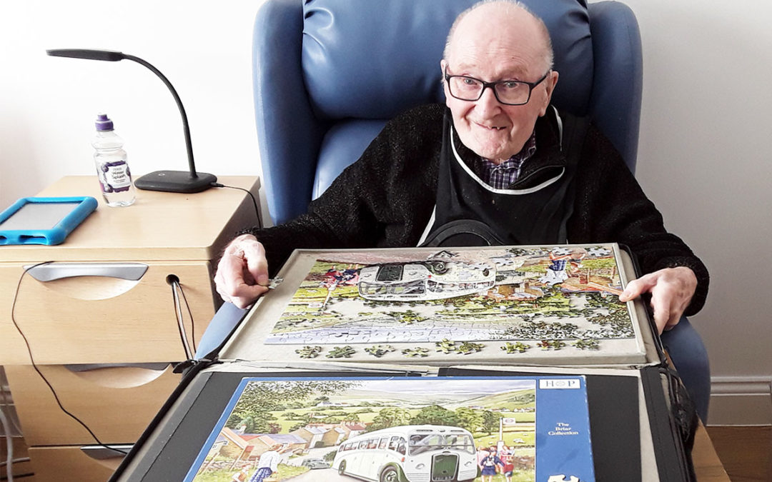Puzzles and family at Silverpoint Court Residential Care Home