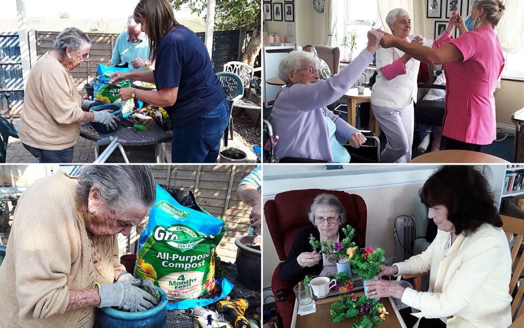 Gardening and dancing at Silverpoint Court Residential Care Home