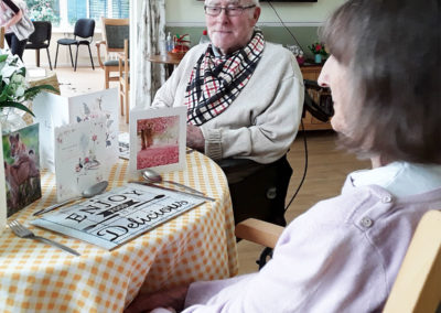 Silverpoint Court resident with her birthday cards