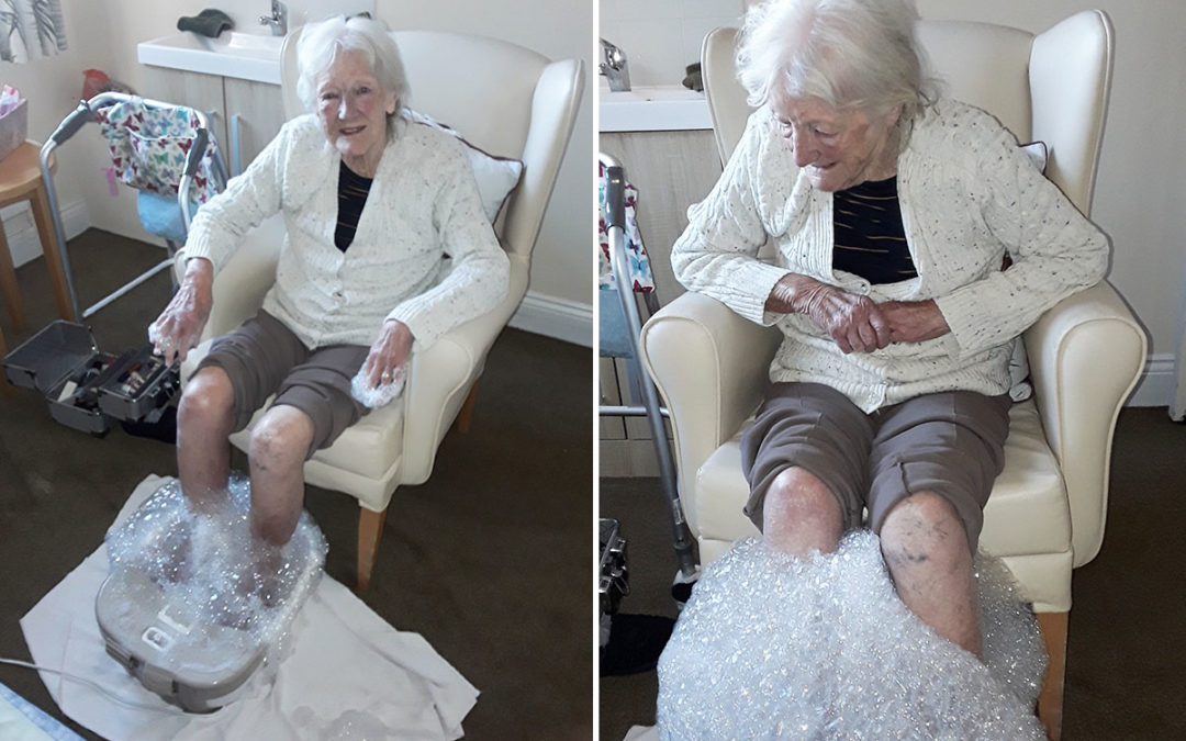 Bursting with bubbles at Silverpoint Court Residential Care Home
