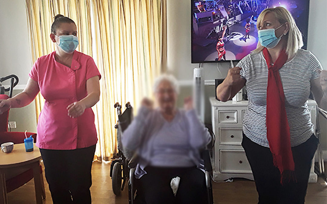 Move it or lose it exercise class at Silverpoint Court Residential Care Home