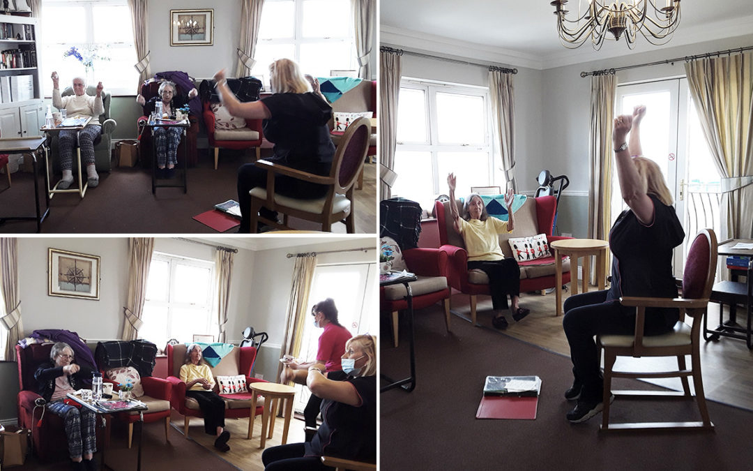 Keep fit class at Silverpoint Court Residential Care Home