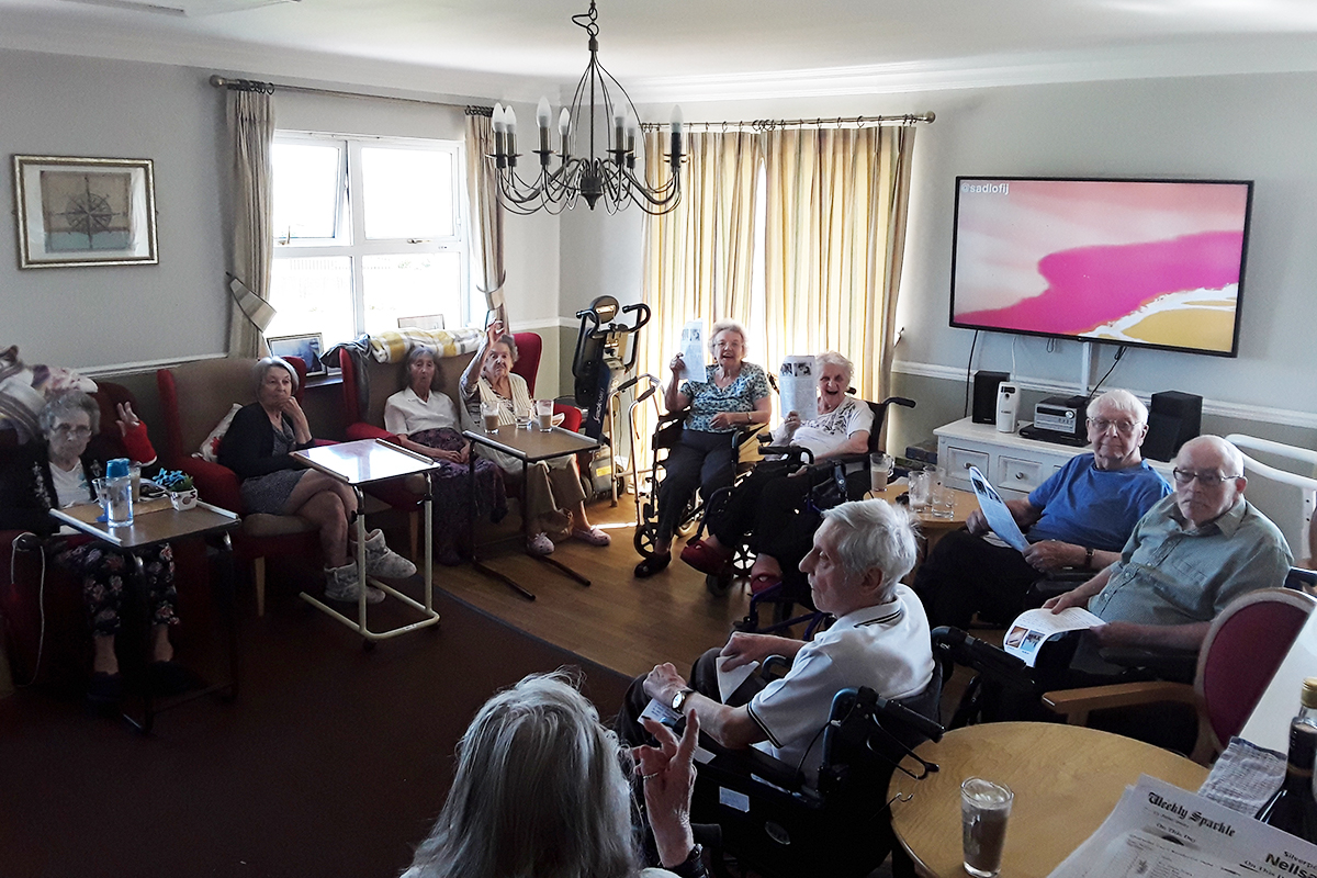 Coffee morning discussions at Silverpoint Court Residential Care Home