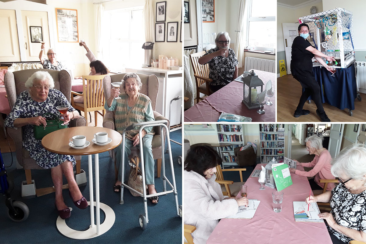 Iced drinks and magic painting at Silverpoint Court Residential Care Home