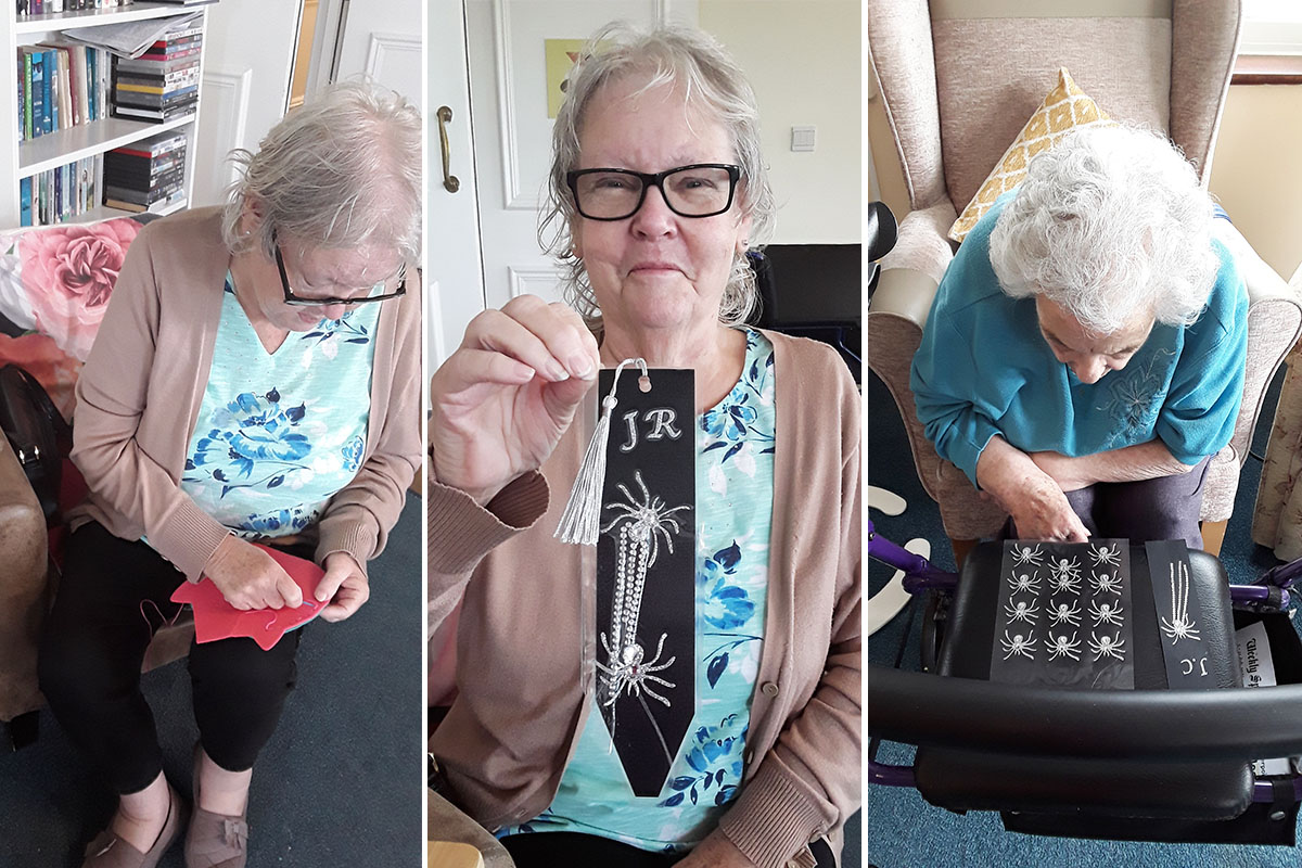 Two ladies working on animal inspired crafts at Silverpoint Court Residential Care Home