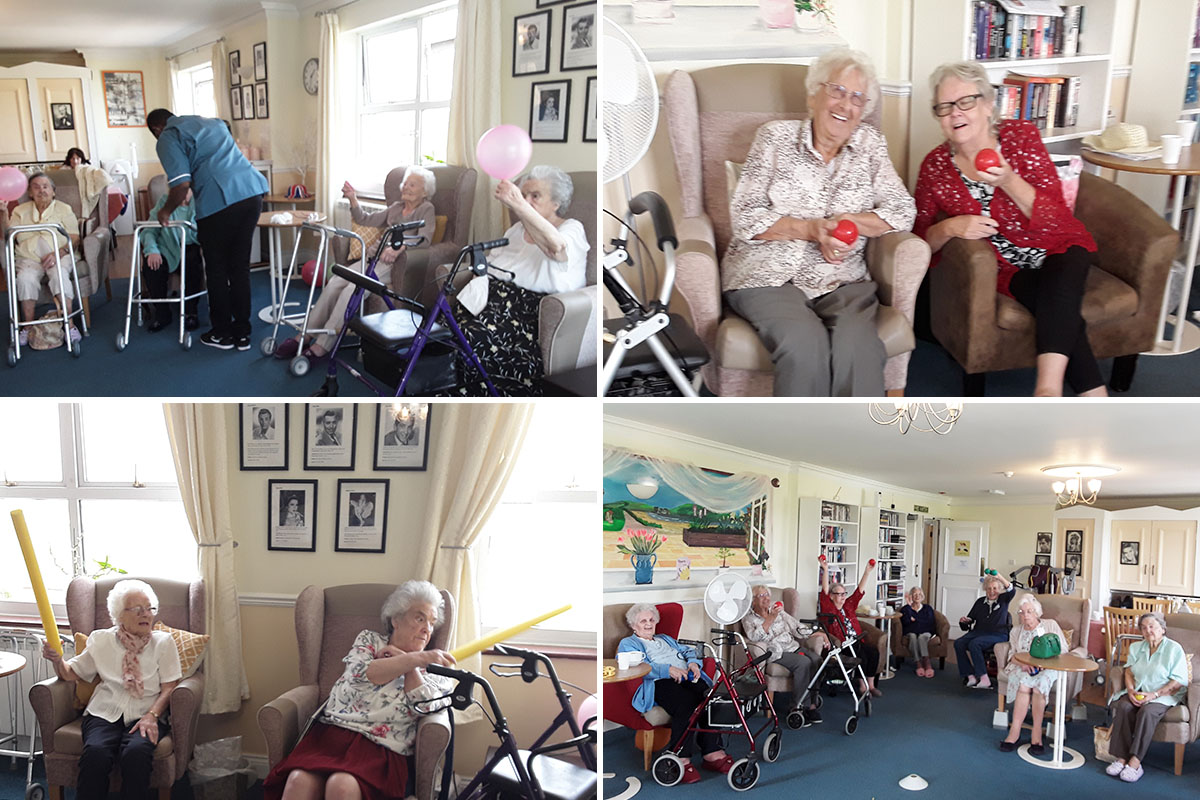 Exercises and Boccia fun at Silverpoint Court Residential Care Home