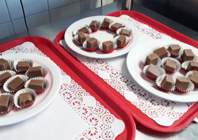 Plates of fudge at Silverpoint Court Residential Care Home