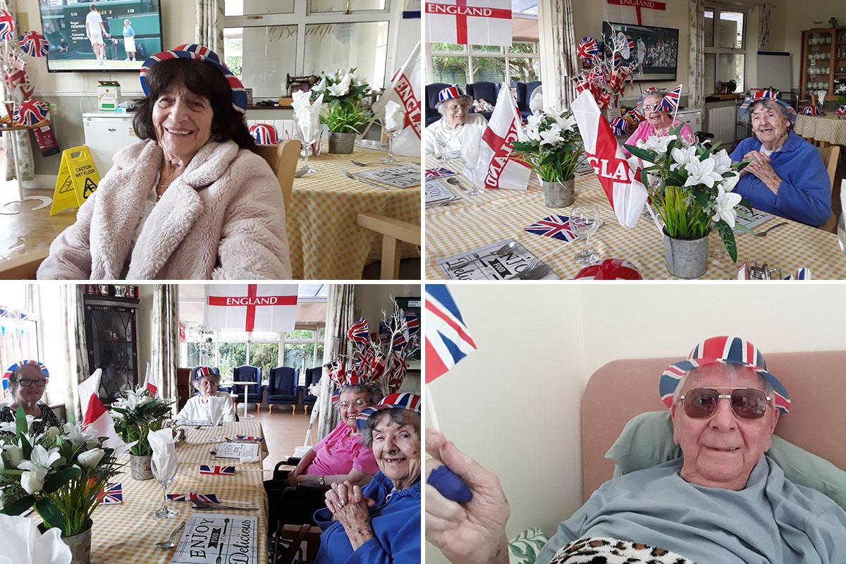 Silverpoint Court Residential Care Home decorated for the Euro football