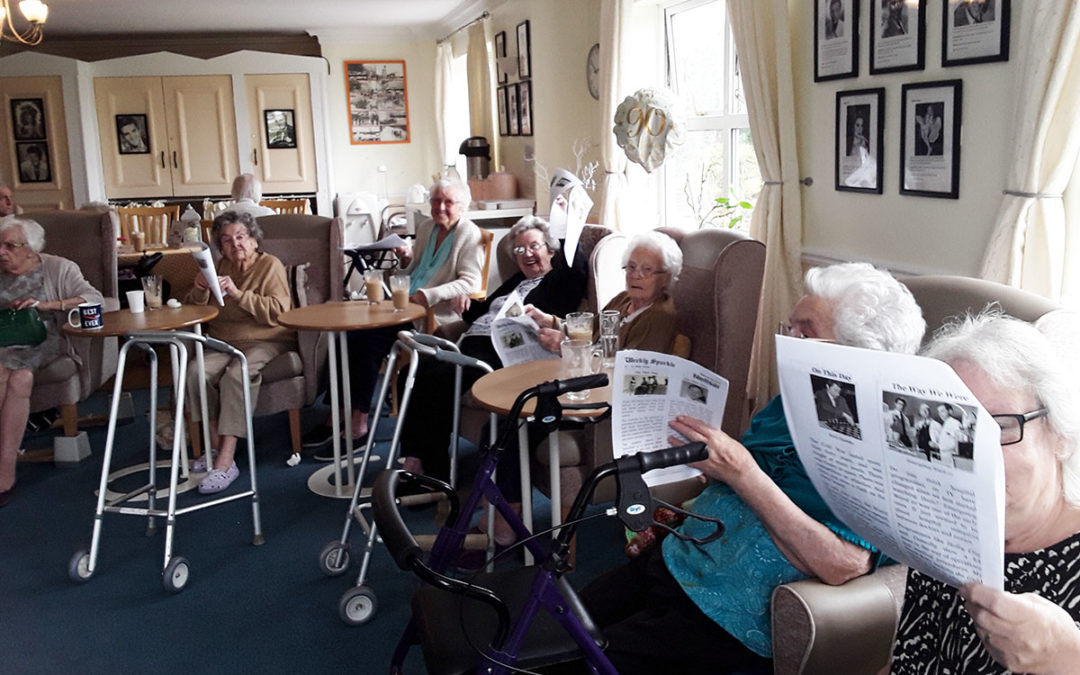 Reminiscence topics and a singalong at Silverpoint Court Residential Care Home