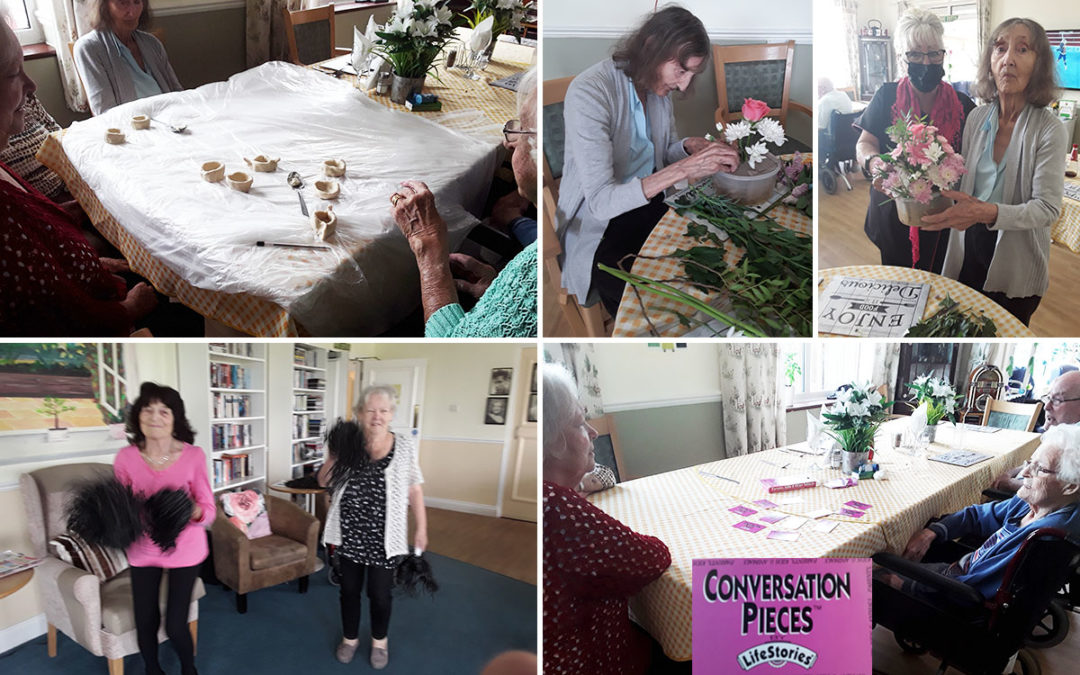 Salt dough pots and flower arranging at Silverpoint Court Residential Care Home