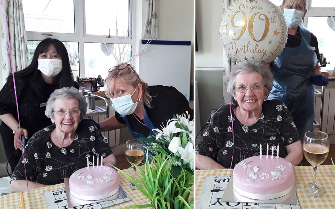 Birthday celebrations for Sheila at Silverpoint Court Residential Care Home