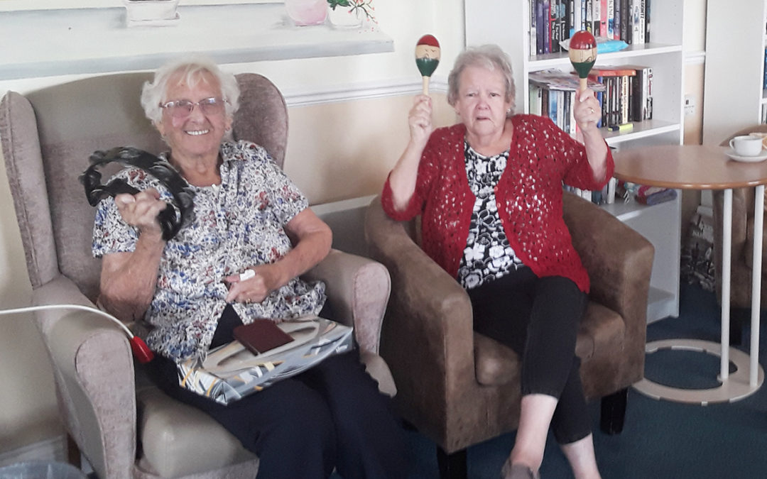 Silverpoint Court Residential Care Home residents enjoy music and games