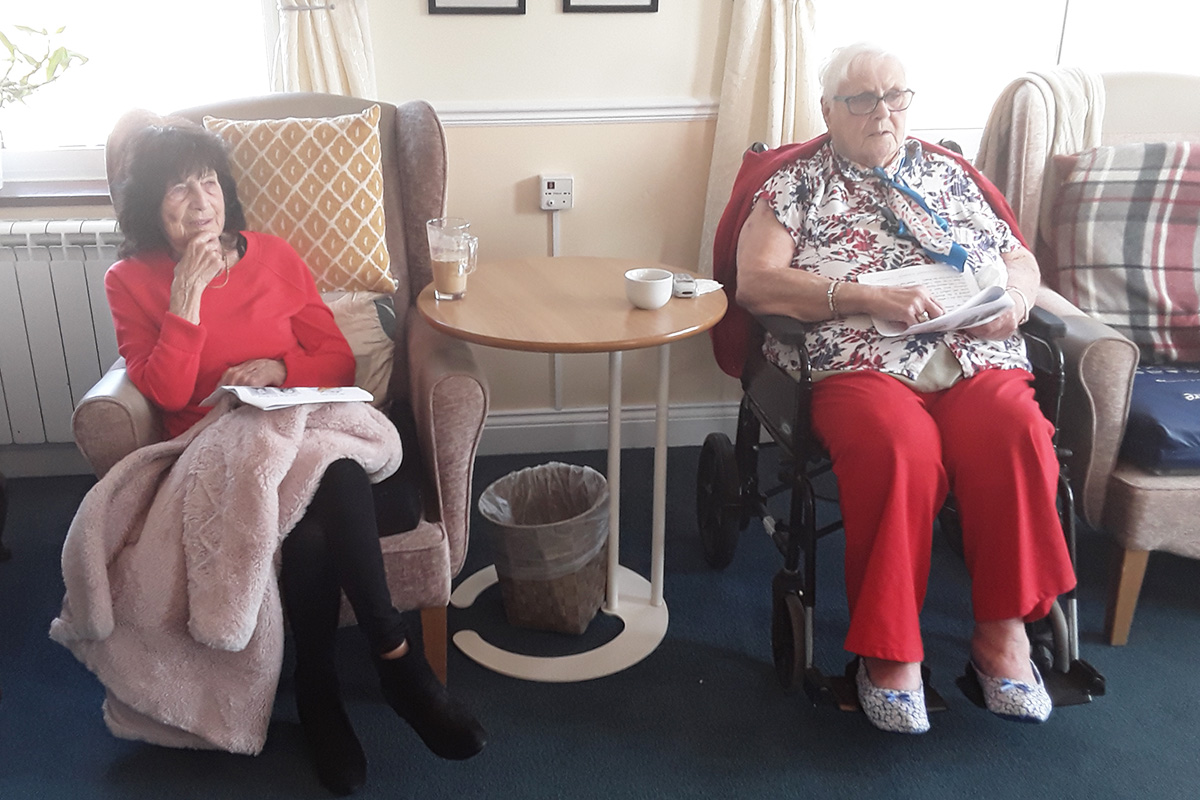 Silverpoint Court Residential Care Home residents enjoying a coffee morning 