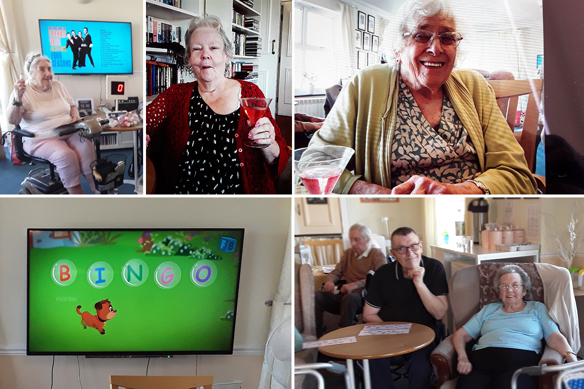 Silverpoint Court Residential Home residents enjoying bingo and refreshments