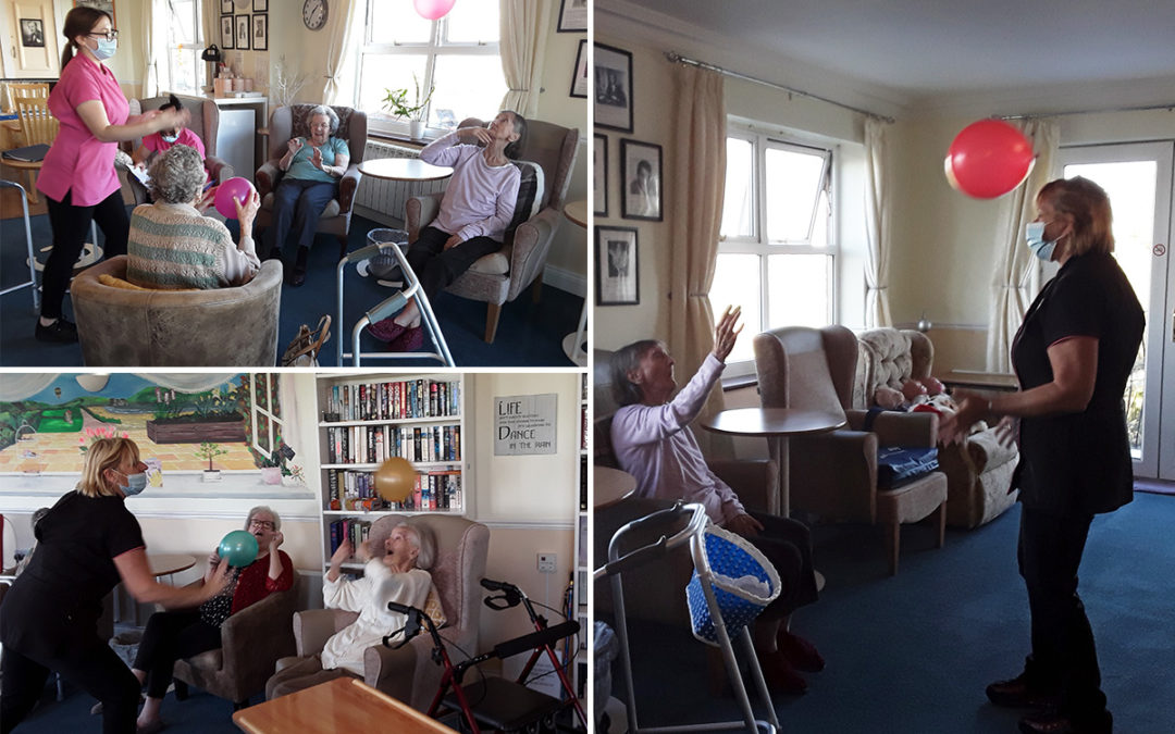 Balloon game fun and fitness at Silverpoint Court Residential Care Home