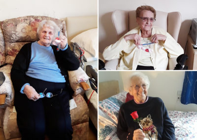 Silverpoint Court Residential Care Home ladies with Valentine gifts