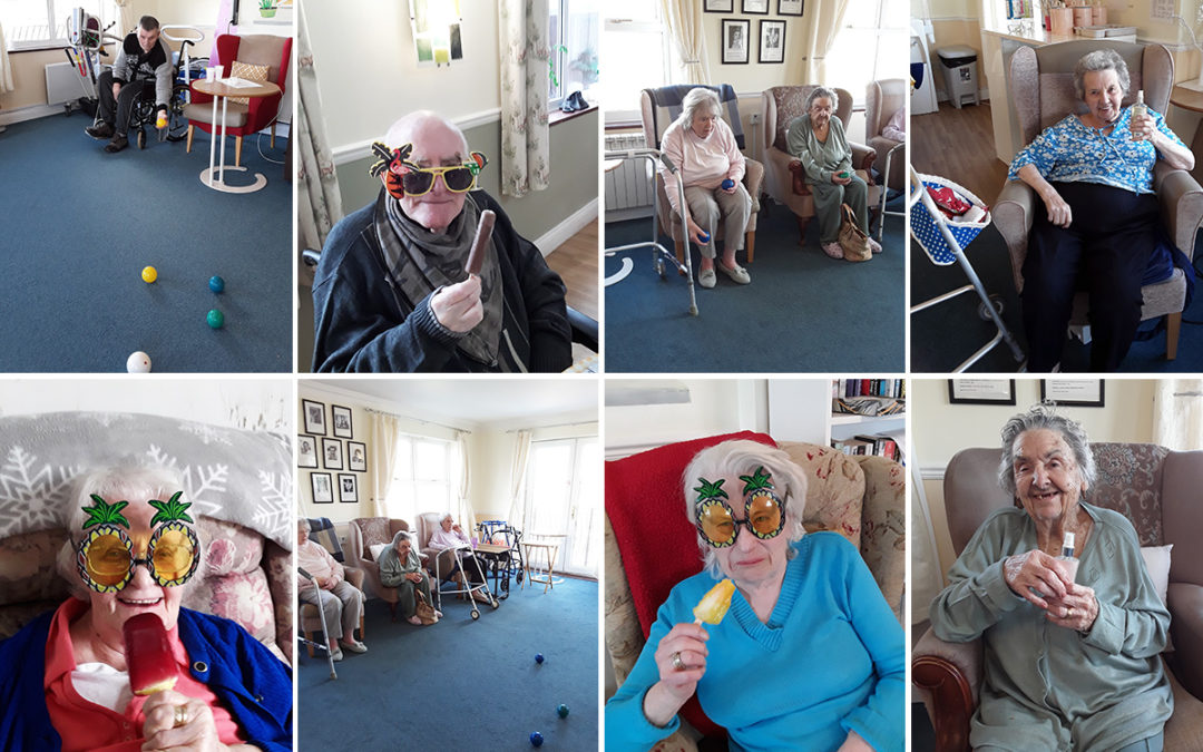Exercise, games and keeping hydrated at Silverpoint Court Residential Care Home