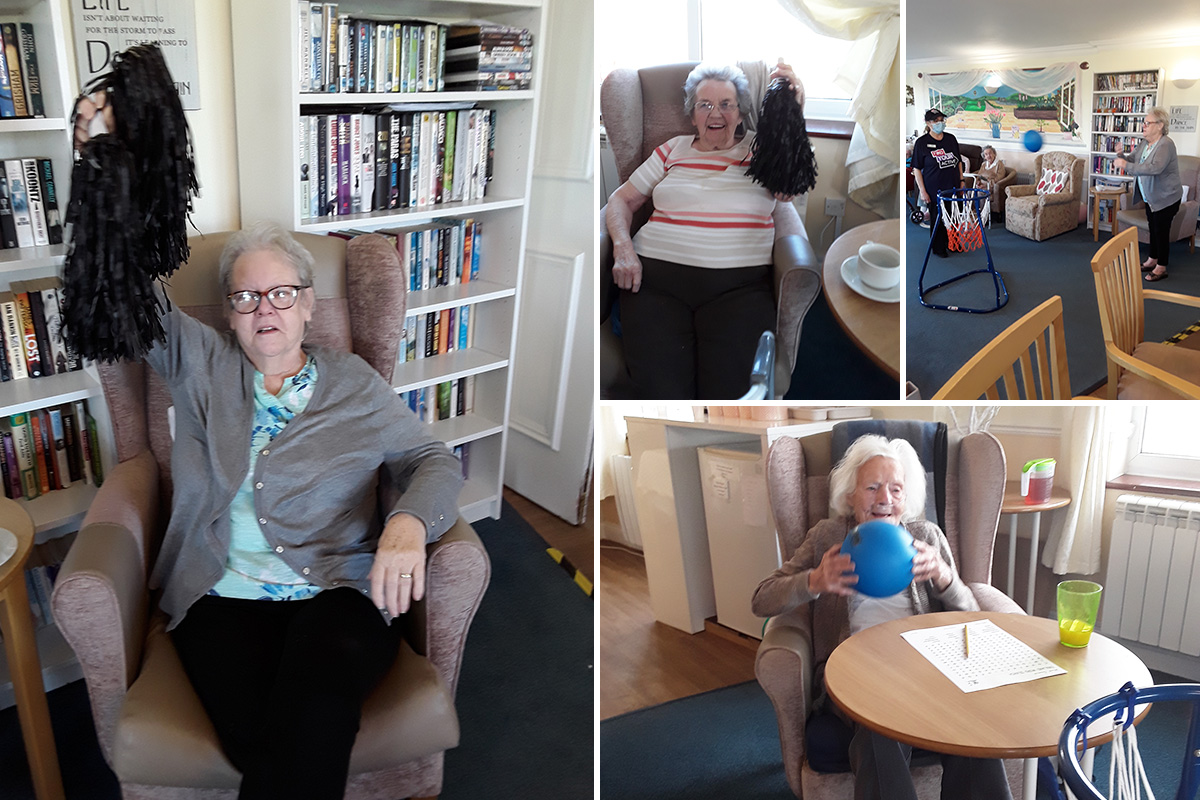 Residents enjoying seated exercises at Silverpoint Court Residential Care Home