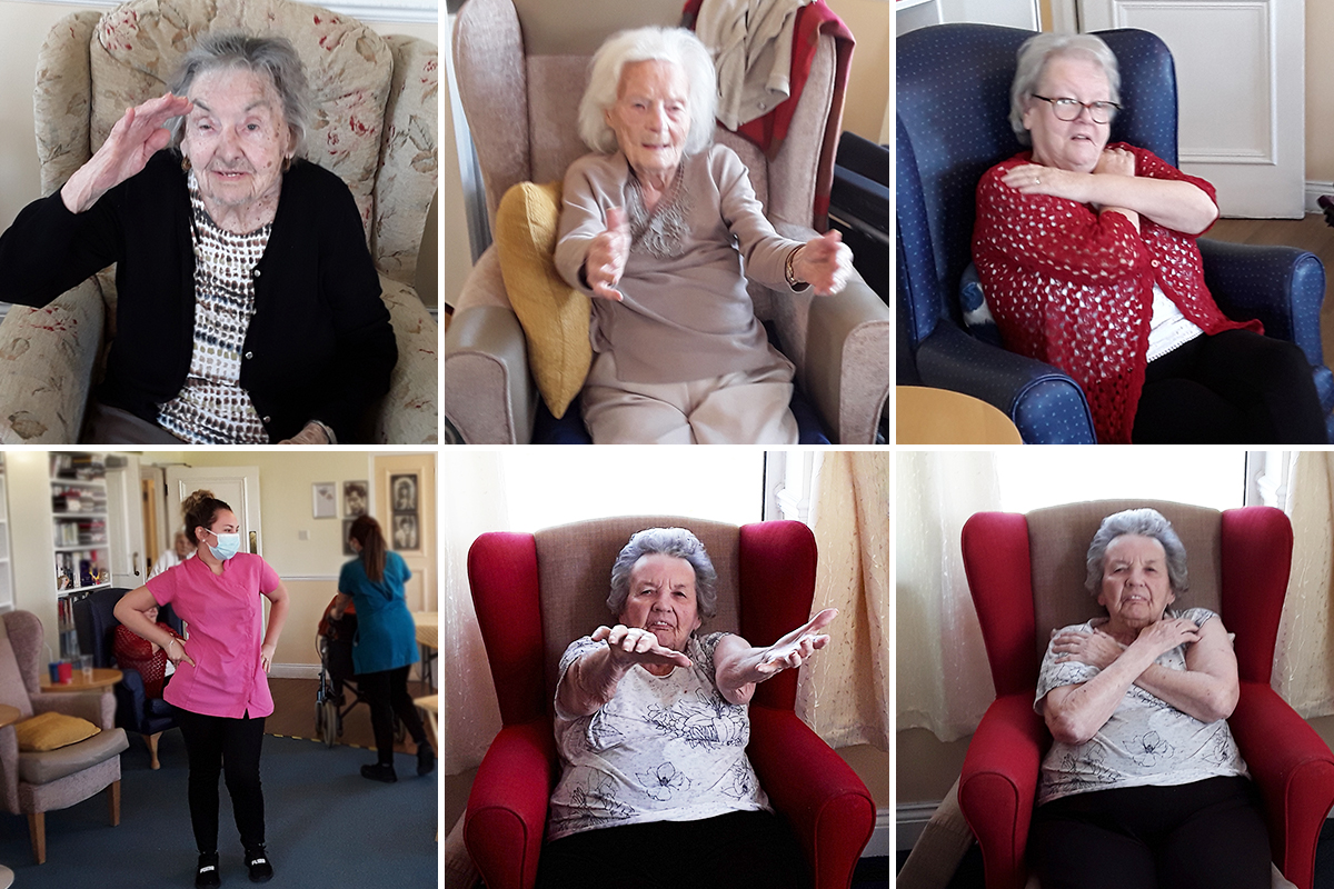Seated exercises at Silverpoint Court Residential Care Home