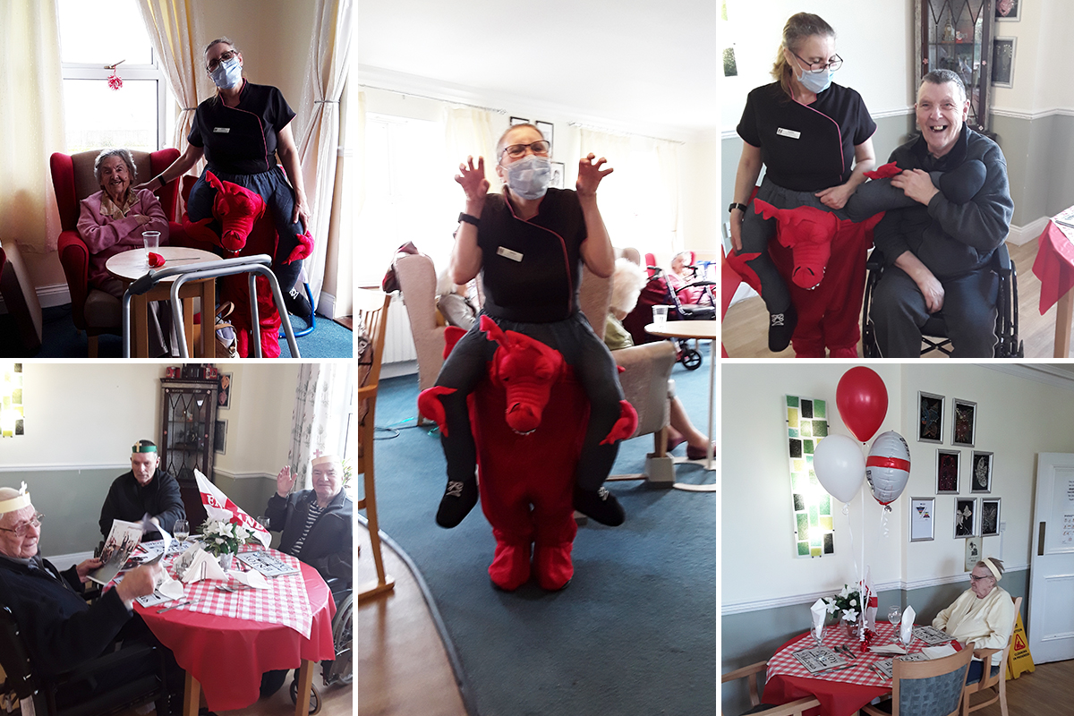 St Georges Day and exercises at Silverpoint Court Residential Care Home