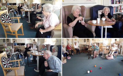 Darts, cards and bowls at Silverpoint Court Residential Care Home