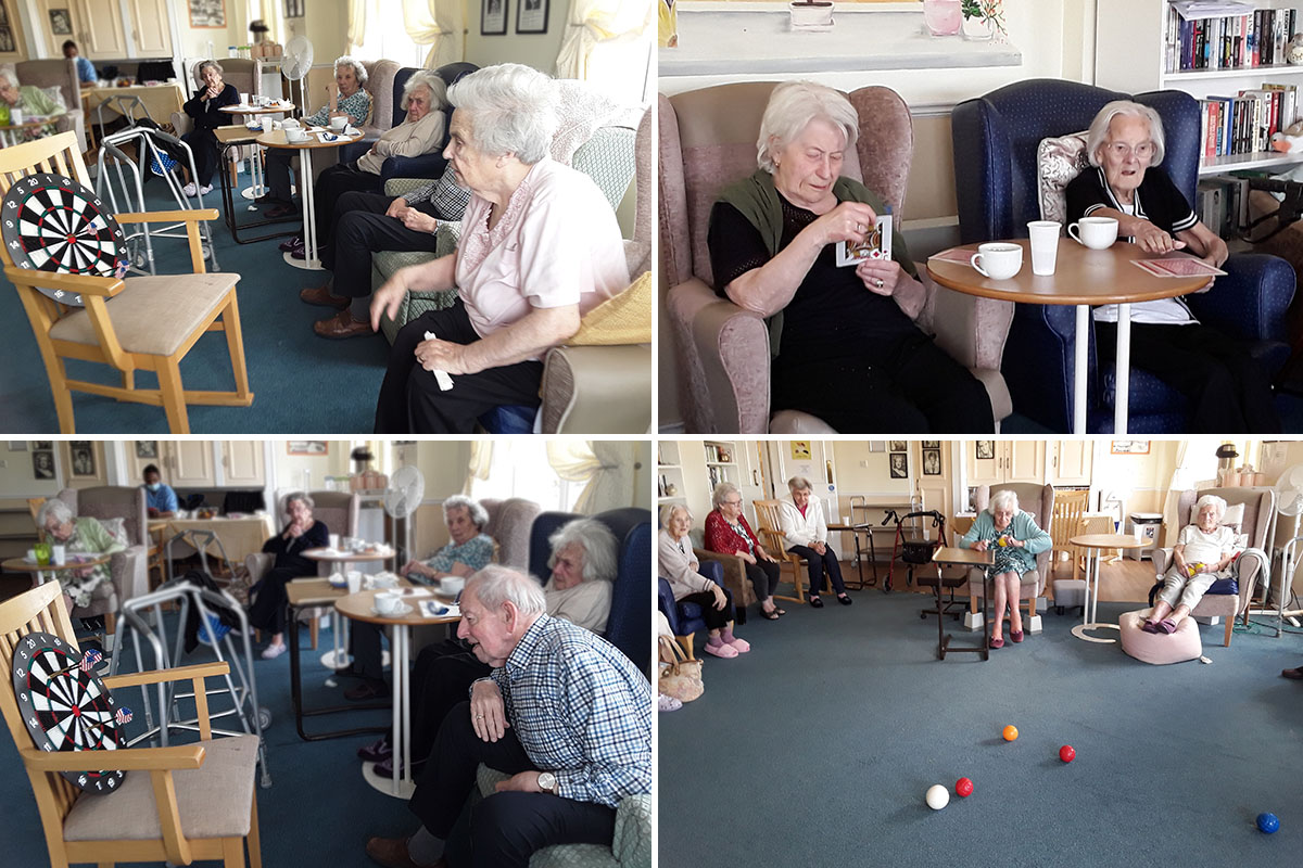 Book club and darts at Silverpoint Court Residential Care Home