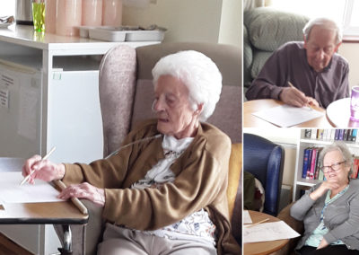 Art club at Silverpoint Court Residential Care Home