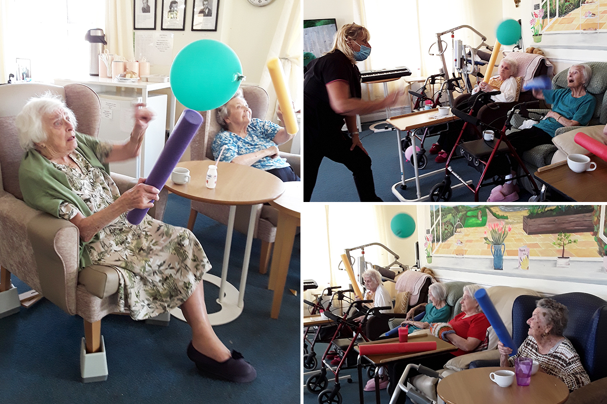 Balloon game at Silverpoint Court Residential Care Home