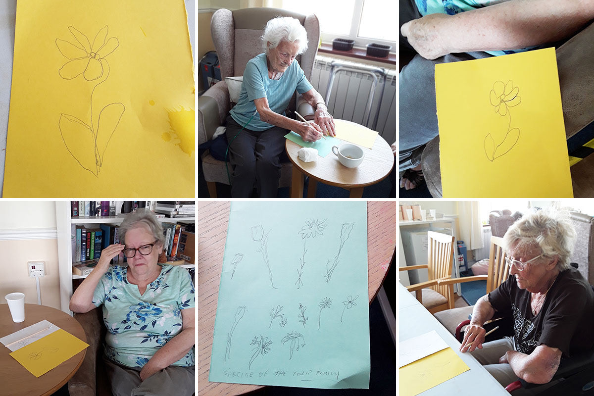 Art club and coffee morning at Silverpoint Court Residential Care Home