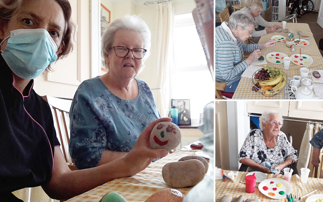 Stone painting and bingo at Silverpoint Court Residential Care Home
