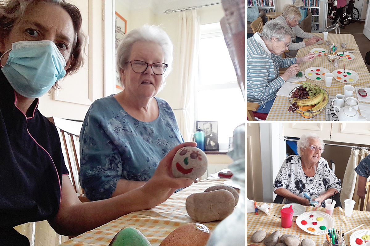 Stone painting and bingo at Silverpoint Court Residential Care Home