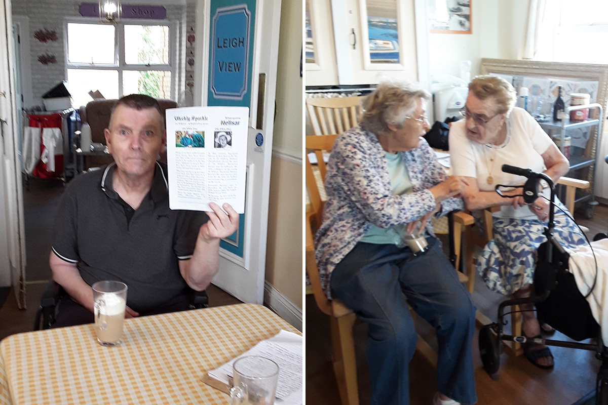 Coffee morning reminiscing at Silverpoint Court Residential Care Home
