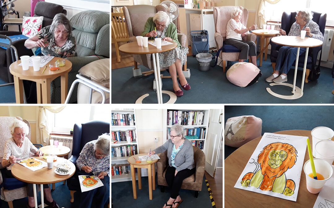 Creative painting at Silverpoint Court Residential Care Home