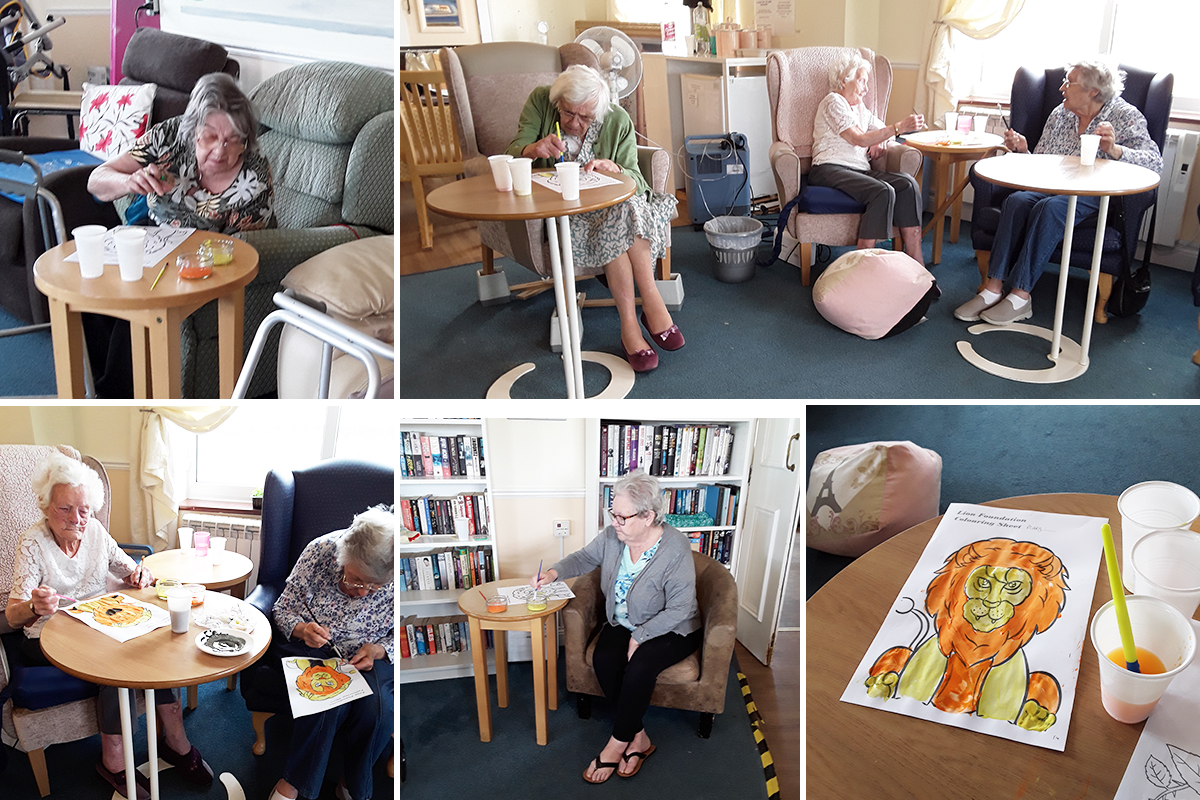 Lion painting at Silverpoint Court Residential Care Home