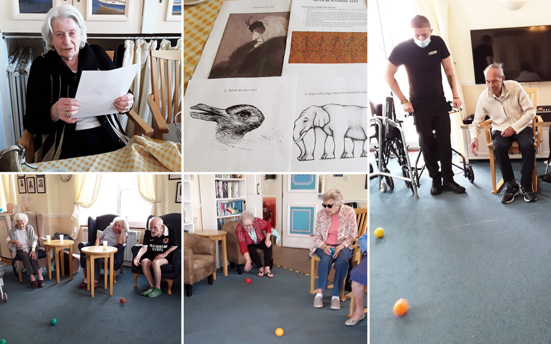Optical illusion games at Silverpoint Court Residential Care Home