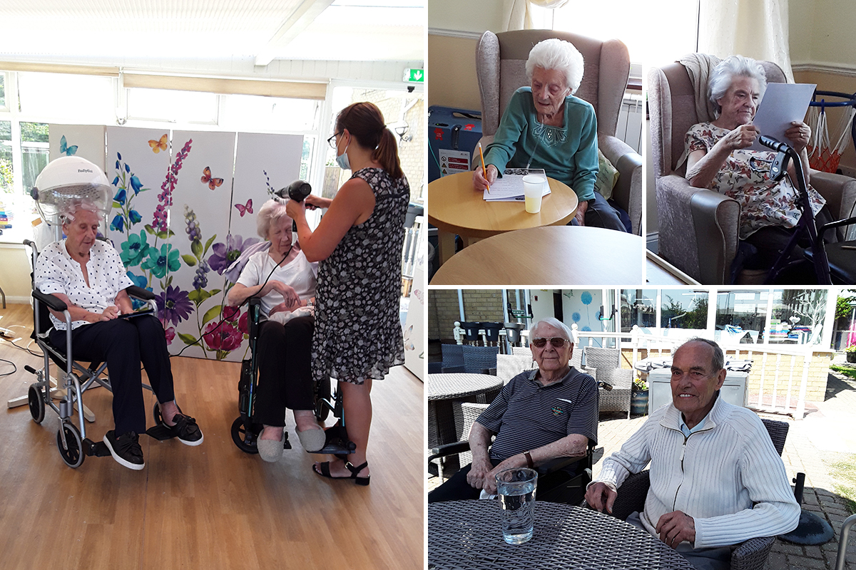 Hairdressing, quizzing and enjoying the garden at Silverpoint Court Residential Care Home