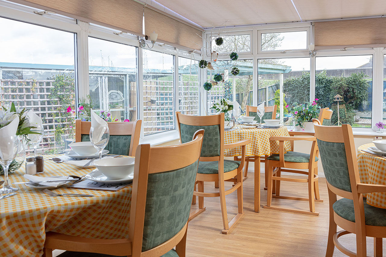 The Conservatory Dining Area at Silverpoint Court Residential Care Home