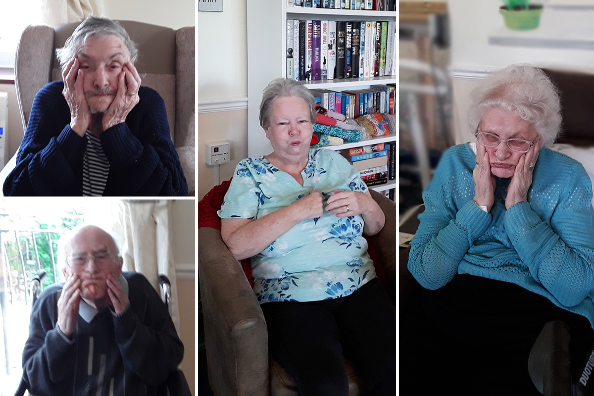 Strength and facial exercises at Silverpoint Court Residential Care Home