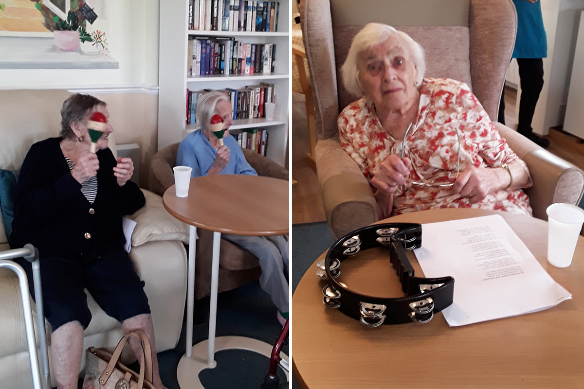 Bible study and hymns at Silverpoint Court Residential Care Home