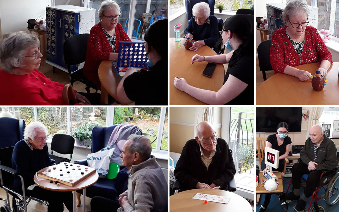 Bingo and games at Silverpoint Court Residential Care Home