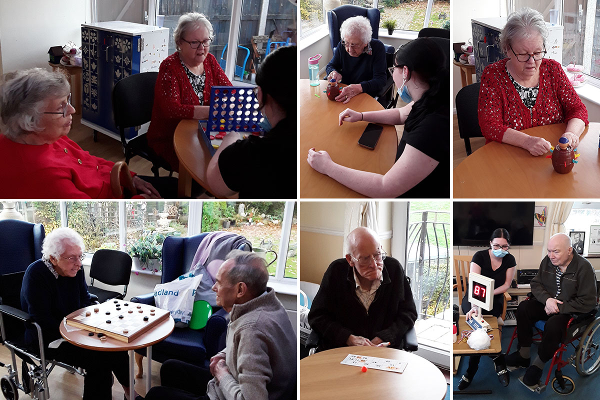 Bingo and games at Silverpoint Court Residential Care Home