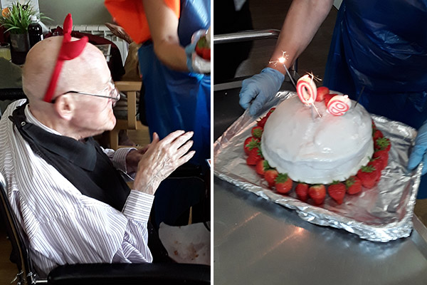 Alan's 90th birthday at Silverpoint Court Residential Care Home