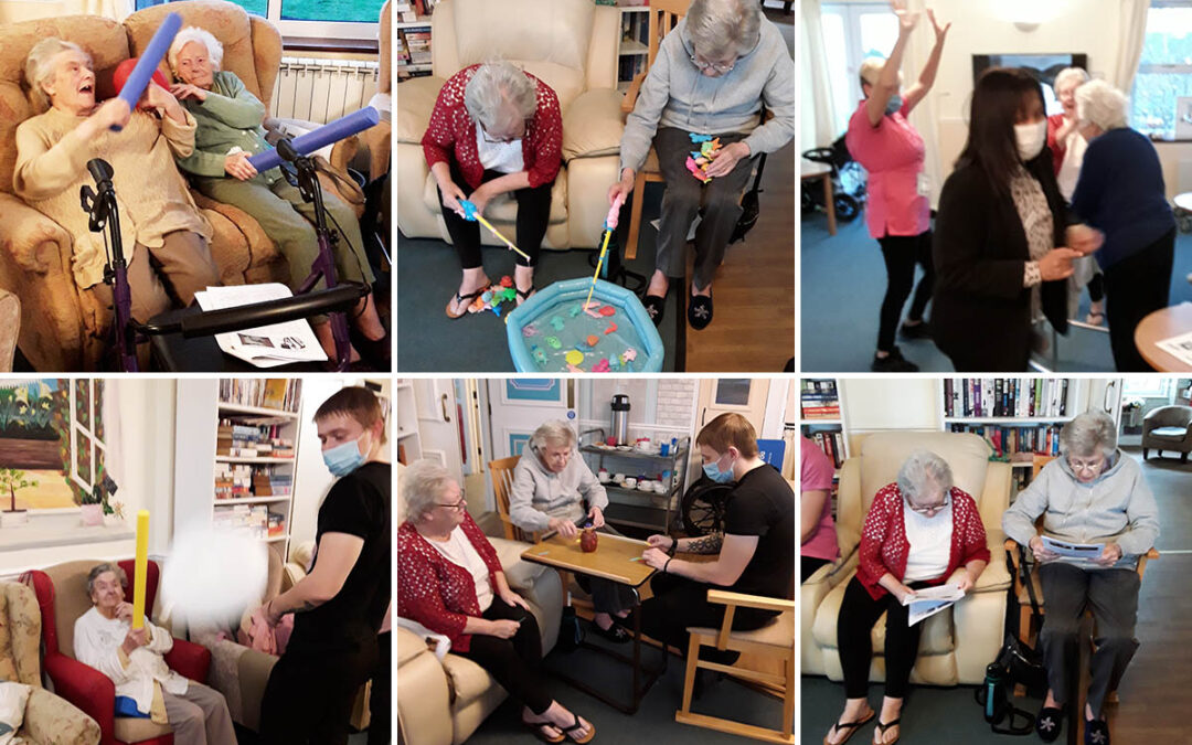 Silverpoint Court Residential Care Home residents enjoy games and fun exercise