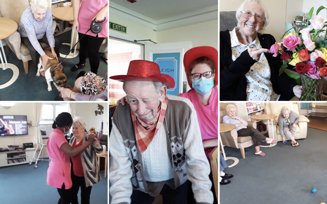 Watching movies and dancing at Silverpoint Court Residential Care Home