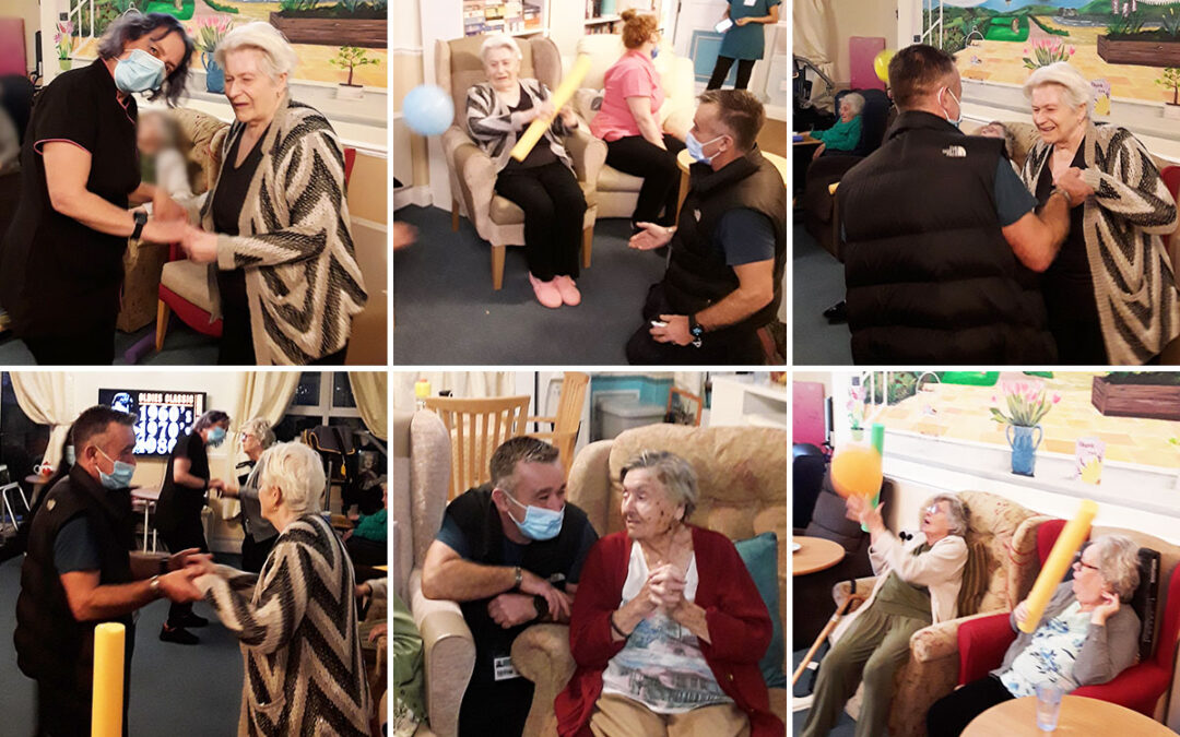 Dancing and fun exercises at Silverpoint Court Residential Care Home