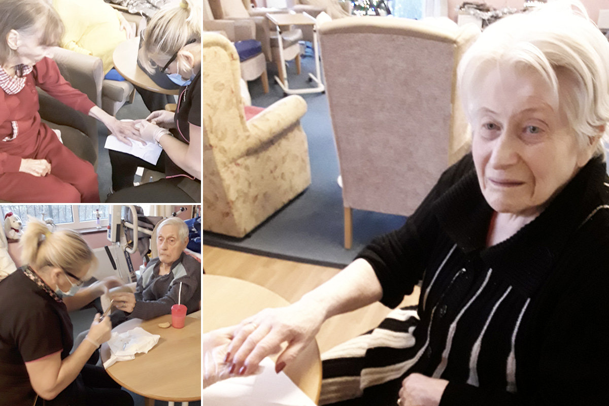 Christmas nail care at Silverpoint Court Residential Care Home