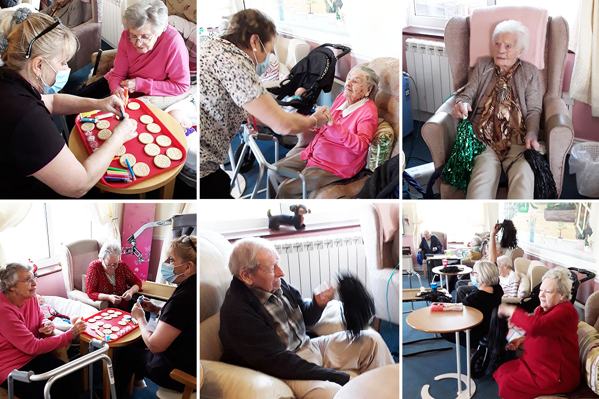 Biscuit decorating and keep fit at Silverpoint Court Residential Care Home