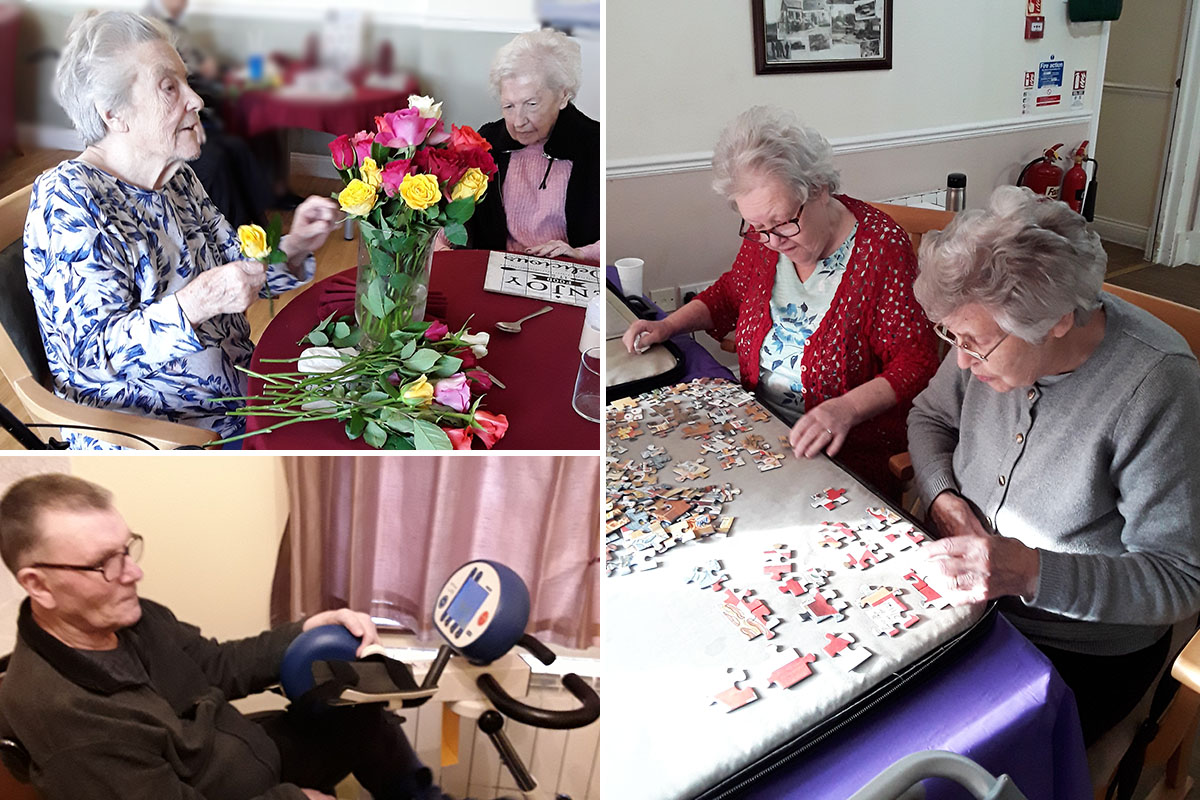 Silverpoint Court Residential Care Home residents enjoy pastimes and exercise
