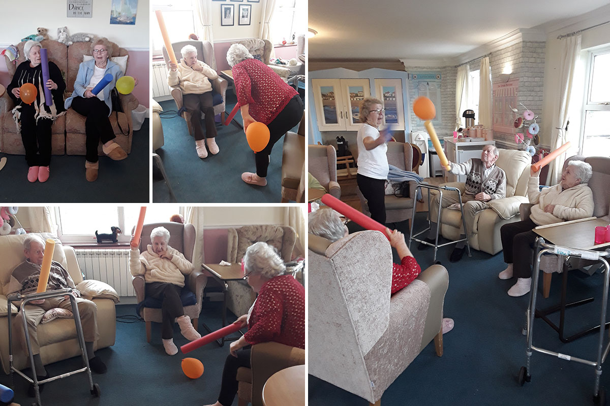 Balloon tennis at Silverpoint Court Residential Care Home
