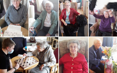 Games, exercises and flower arranging at Silverpoint Court Residential Care Home